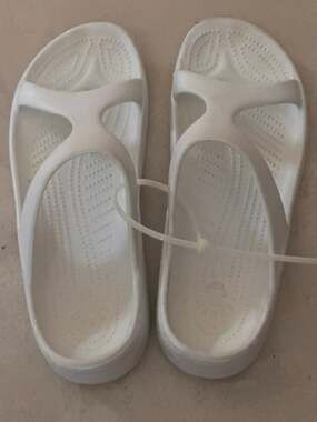 Dawgs Women's Z Sandals - White Size 7/8